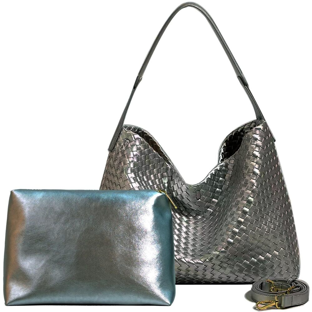 6368 Boston Bag, Woven Hobo Tote Handbag and Purses, Satchel Messenger